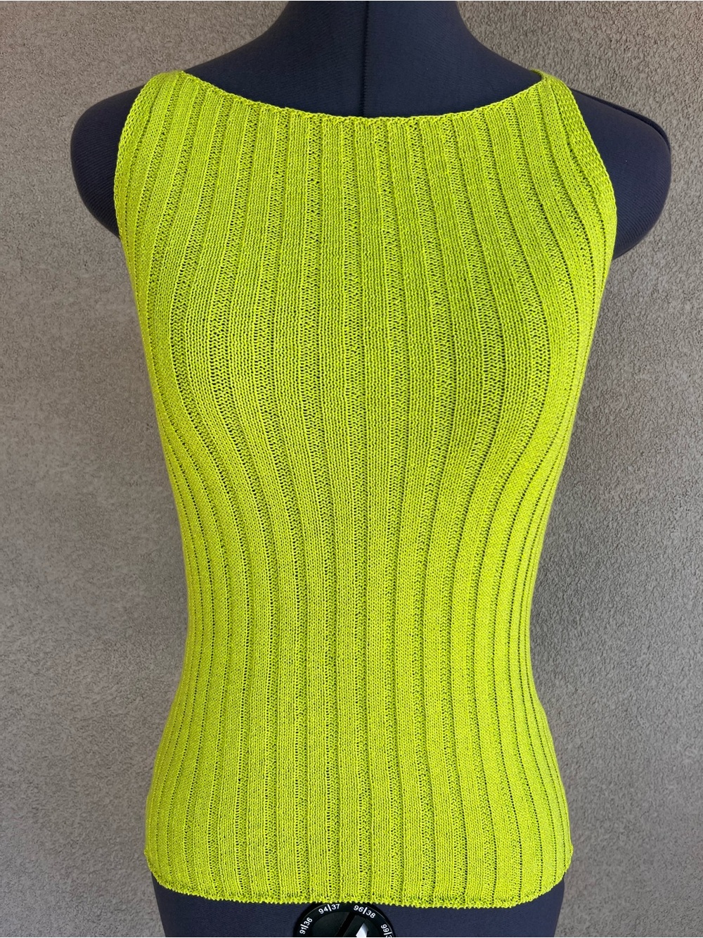 ZARA Neon Lime Ribbed Knit Tank